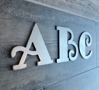 10 Inch Metal Letters and Numbers - Rusty or Natural Steel Finish