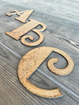 6 Inch Metal Letters and Numbers - Rusty or Natural Steel