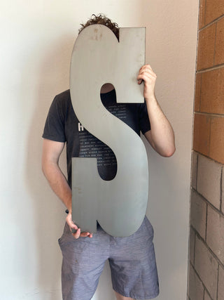 48 Inch Oversized Metal Letters and Numbers - Rusty or Natural Steel Finish