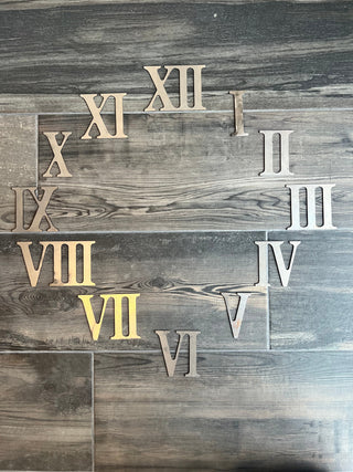 3 Inch Roman Numeral Metal Clock Set - Rusty or Natural Steel