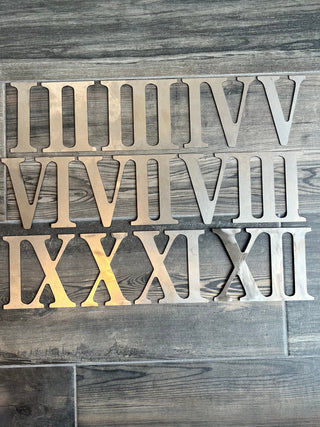 4 Inch Metal Roman Numerals - Rusty or Natural Steel