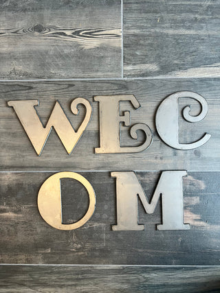 2 Inch Metal Letters and Numbers - Rusty or Natural Steel