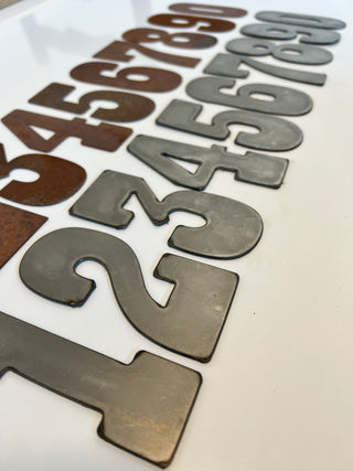 2 Inch Metal Clock Number Set - Rusty or Natural Steel Finish