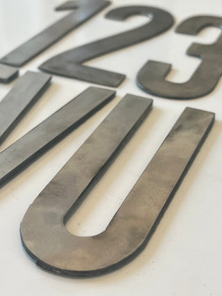 2 Inch Metal Letters and Numbers - Rusty or Natural Steel Finish