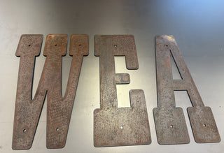 10 Inch Metal Letters and Numbers - Rusty or Natural Steel