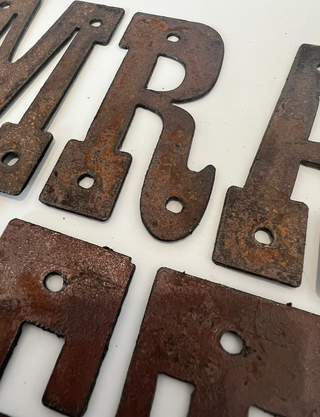 10 Inch Metal Letters and Numbers - Rusty or Natural Steel