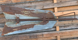Large Decorative Rusty Windmill Tail