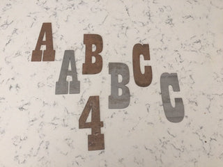 4 Inch Metal Letters and Numbers - Rusty or Natural Steel