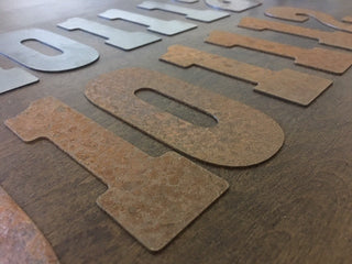 10 Inch Clock Number Set - Includes Numbers 1-12 - Rusty or Natural Steel