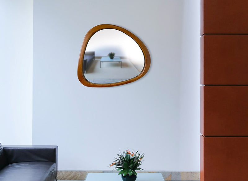 Large Pine Edged Wall Mirror with Rustic Finish