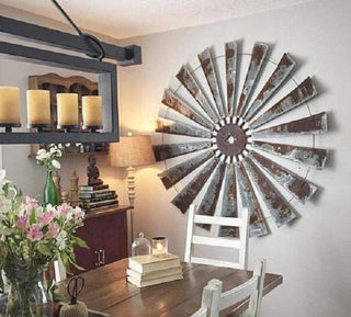 Large 60 Inch Rustic Windmill Decor