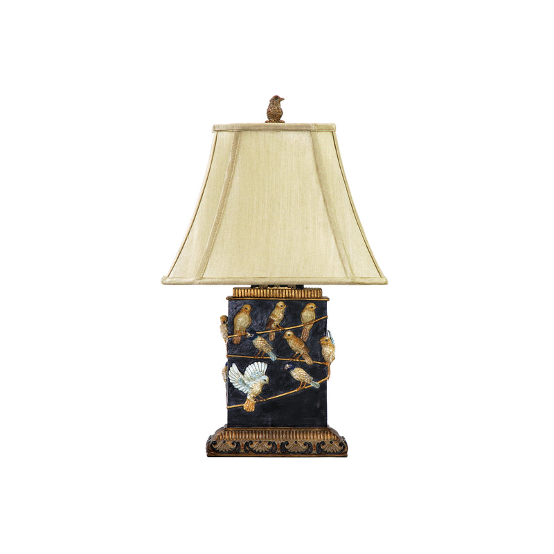 Birds on a Branch 20'' Table Lamp - Black