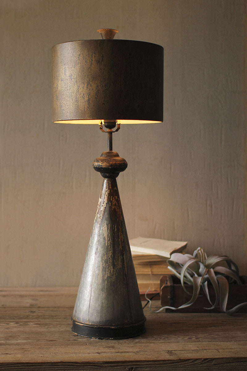 Table Lamp with Metal Bases and Shade