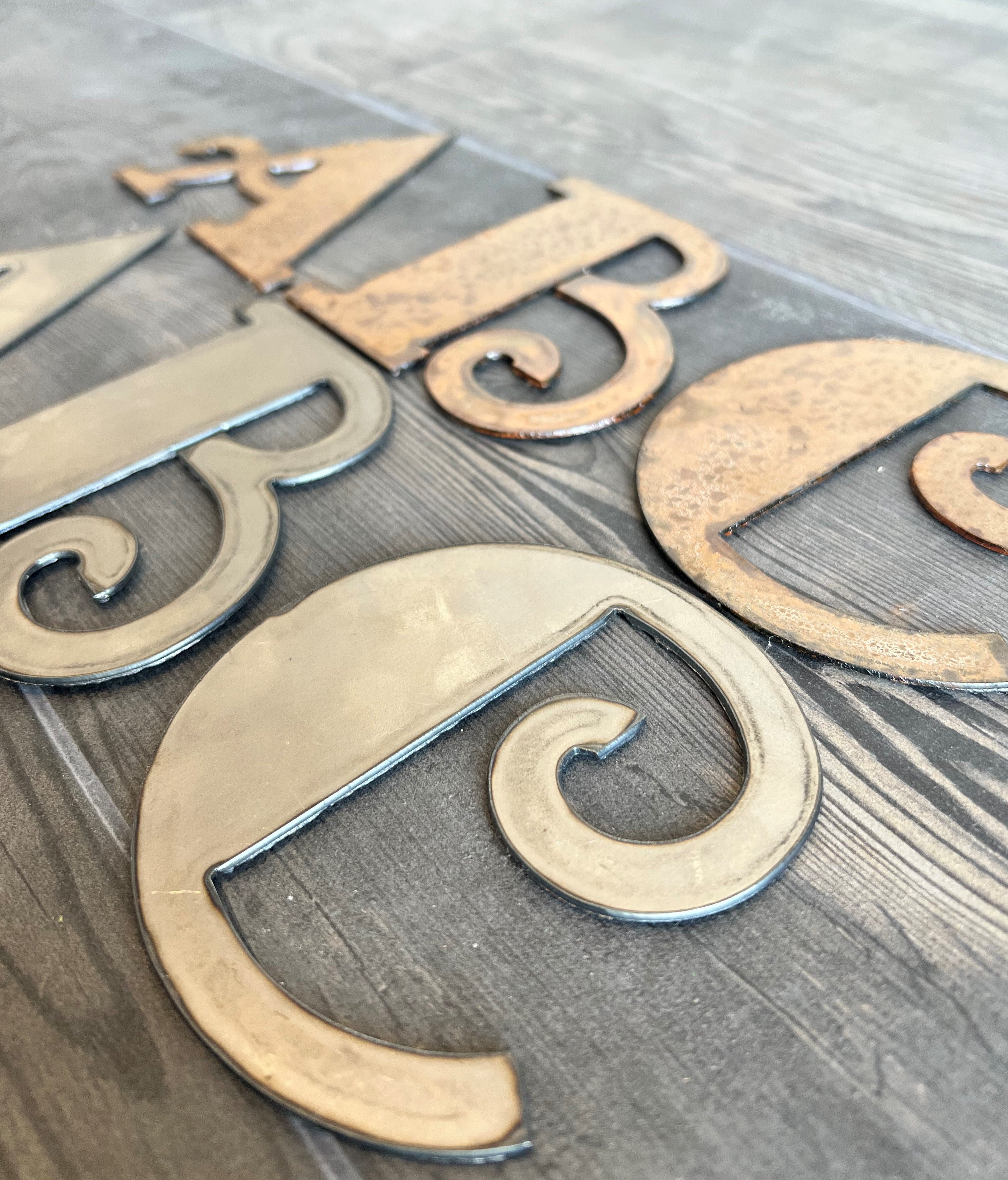 6 inch Metal Numbers and Letters- Rusty or Natural Steel Finish Rusty Finish / Non Drilled | Weathered Finishes
