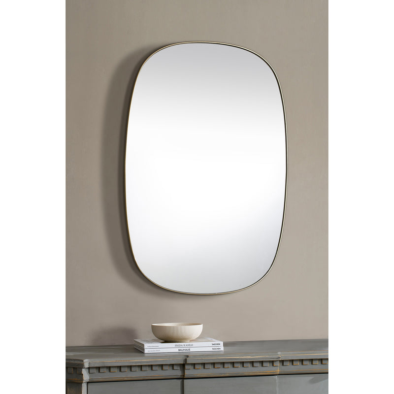 Large Modern Mirror with Wood and Metal Frame