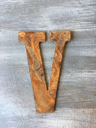 6 inch Metal Letters and Numbers-Rusty or Natural Steel Finish Rusty Finish / Non Drilled | Weathered Finishes