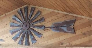 Large 47 Inch Rustic Windmill Decor With Rustic Tail