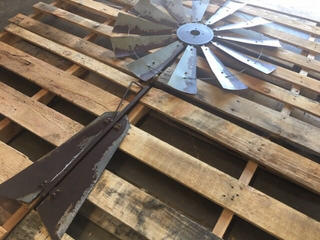 Large 60 Inch Rustic Windmill Decor With Rustic Tail