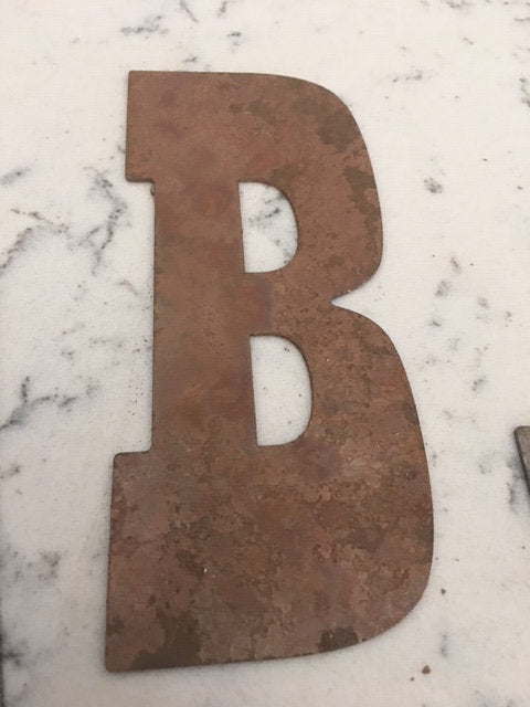 4 Inch Metal Letters and Numbers-Rusty or Natural Steel Finish