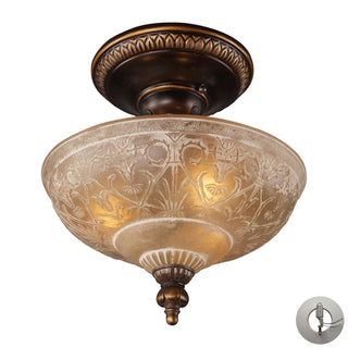 Restoration 12'' Wide 3-Light Semi Flush Mount - Antique Golden Bronze