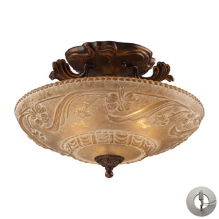 Restoration 16'' Wide 3-Light Semi Flush Mount - Antique Golden Bronze