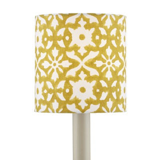 Block Print Gold Drum Chandelier Shade