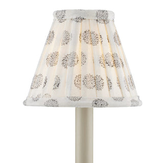 Block Print Gray Drum Chandelier Shade