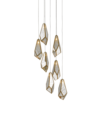 Glace Mirror 7-Light Round Multi-Drop Pendant