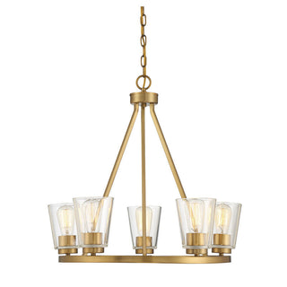 Calhoun 5-Light Chandelier in Warm Brass Warm Brass