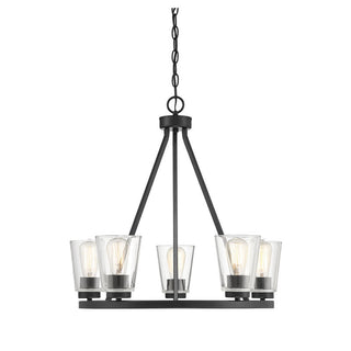 Calhoun 5-Light Chandelier in Matte Black Matte Black