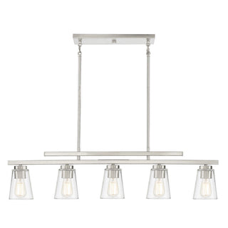 Calhoun 5-Light Linear Chandelier in Satin Nickel Satin Nickel