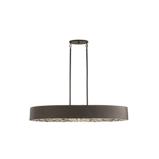 Azores 6-Light Linear Chandelier in Black Cashmere Black Cashmere