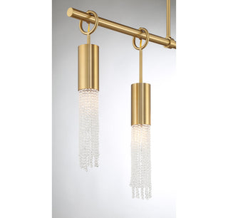 Chelsea 5-Light Linear Chandelier in Warm Brass