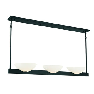 Fallon 3-Light Linear Chandelier in Matte Black Matte Black