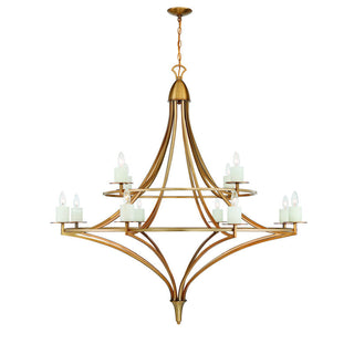 Director 12-Light Chandelier in Warm Brass Warm Brass