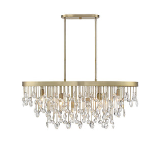 Livorno 8-Light Oval Chandelier in Noble Brass Noble Brass