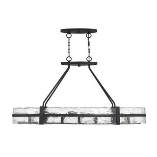 Hudson 10-Light Oval Chandelier in Matte Black Matte Black