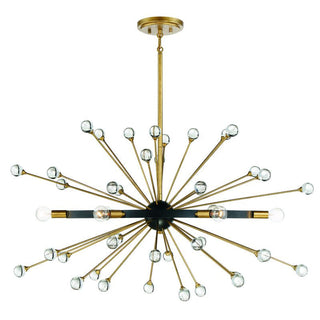 Ariel 6-Light Oval Chandelier in Como Black with Gold Accents Como Black with Gold