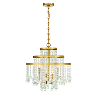 Luna 4-Light Chandelier in Warm Brass Warm Brass