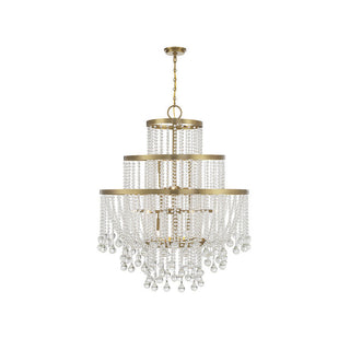 Luna 15-Light Chandelier in Warm Brass Warm Brass