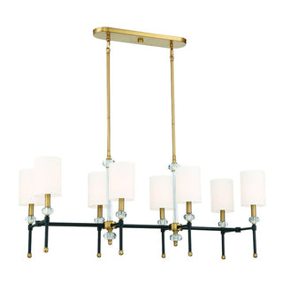 Tivoli 8-Light Linear Chandelier in Matte Black with Warm Brass Accents Matte Black with Warm Brass Accents