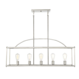 Palladian 5-Light Linear Chandelier in Satin Nickel Satin Nickel