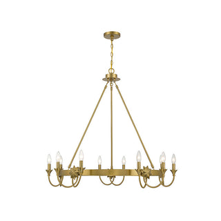 Sullivan 10-Light Chandelier in Warm Brass Warm Brass