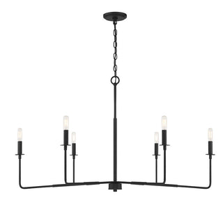 Salerno 6-Light Chandelier in 
Matte Black Matte Black