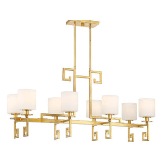 Quatrain 8-Light Linear Chandelier in True Gold True Gold