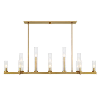 Carina 13-Light Linear Chandelier in Warm Brass