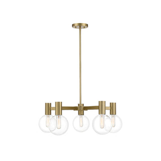 Wright 5-Light Chandelier in Warm Brass Warm Brass