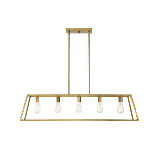 Denton 5-Light Linear Chandelier in Warm Brass Warm Brass