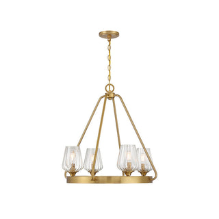 Carlton 4-Light Chandelier in Warm Brass Warm Brass