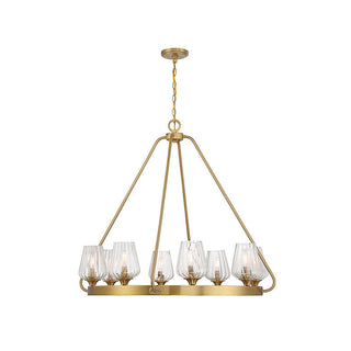 Carlton 8-Light Chandelier in Warm Brass Warm Brass